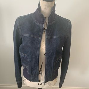 Dark denim bomber